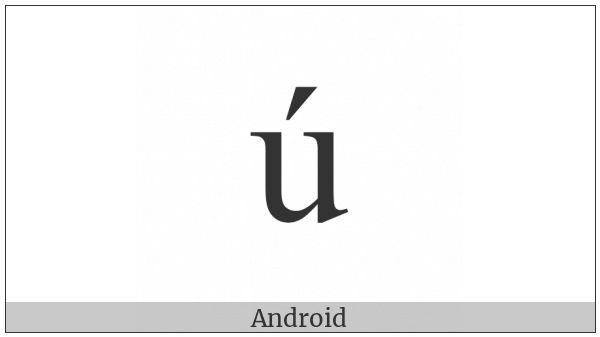 Latin Small Letter U With Acute on various operating systems