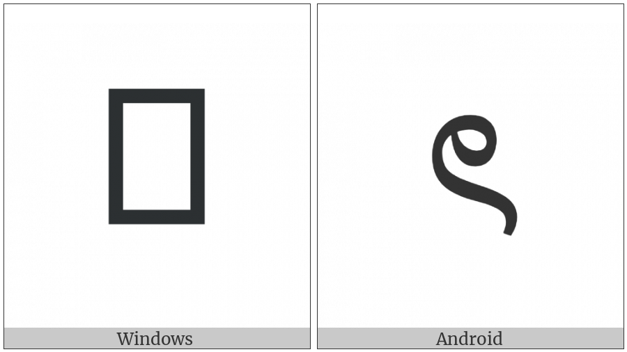 Bengali Letter Khanda Ta on various operating systems