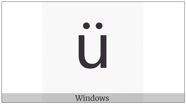 Latin Small Letter U With Diaeresis on various operating systems