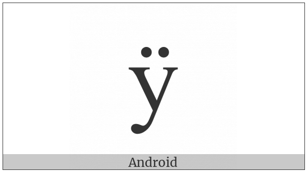 Latin Small Letter Y With Diaeresis on various operating systems