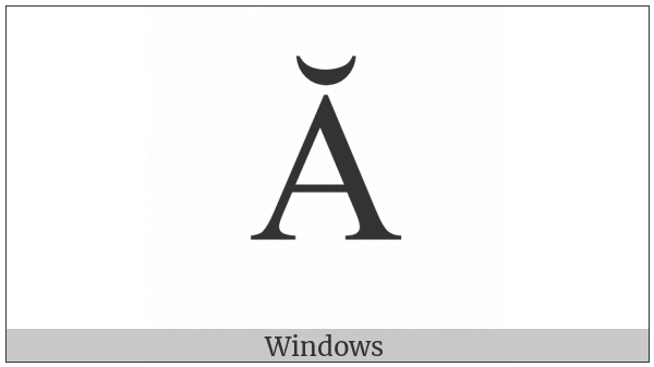 Latin Capital Letter A With Breve on various operating systems