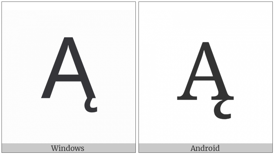 Latin Capital Letter A With Ogonek on various operating systems