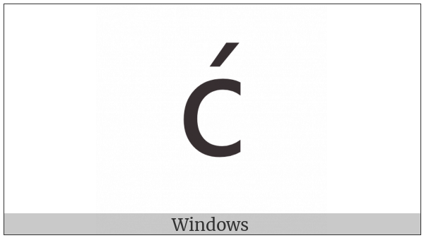 Latin Small Letter C With Acute on various operating systems