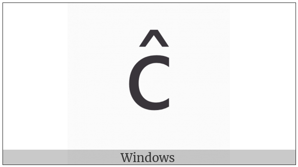 Latin Small Letter C With Circumflex on various operating systems