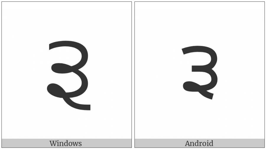 Gurmukhi Digit Three on various operating systems
