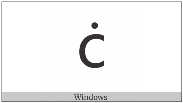 Latin Small Letter C With Dot Above on various operating systems