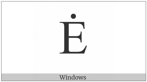 Latin Capital Letter E With Dot Above on various operating systems