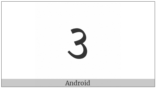 Gujarati Digit Three on various operating systems