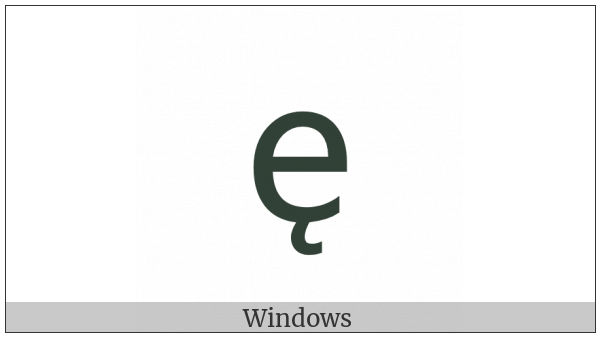 Latin Small Letter E With Ogonek on various operating systems