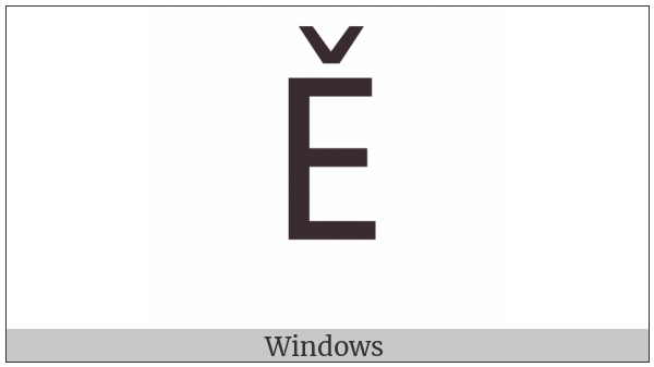 Latin Capital Letter E With Caron on various operating systems