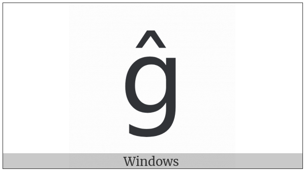 Latin Small Letter G With Circumflex on various operating systems
