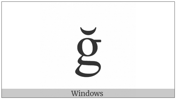 Latin Small Letter G With Breve on various operating systems