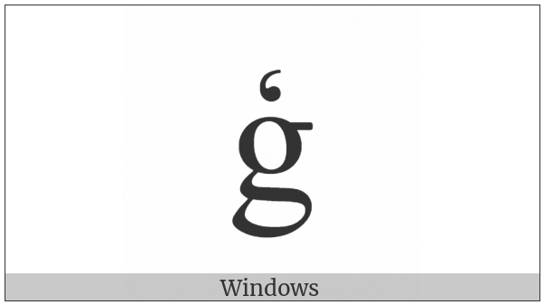 Latin Small Letter G With Cedilla on various operating systems