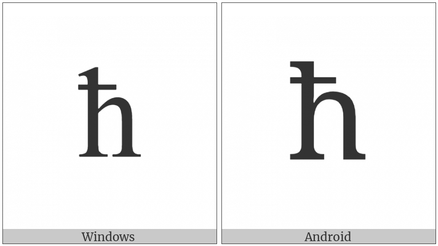 Latin Small Letter H With Stroke on various operating systems