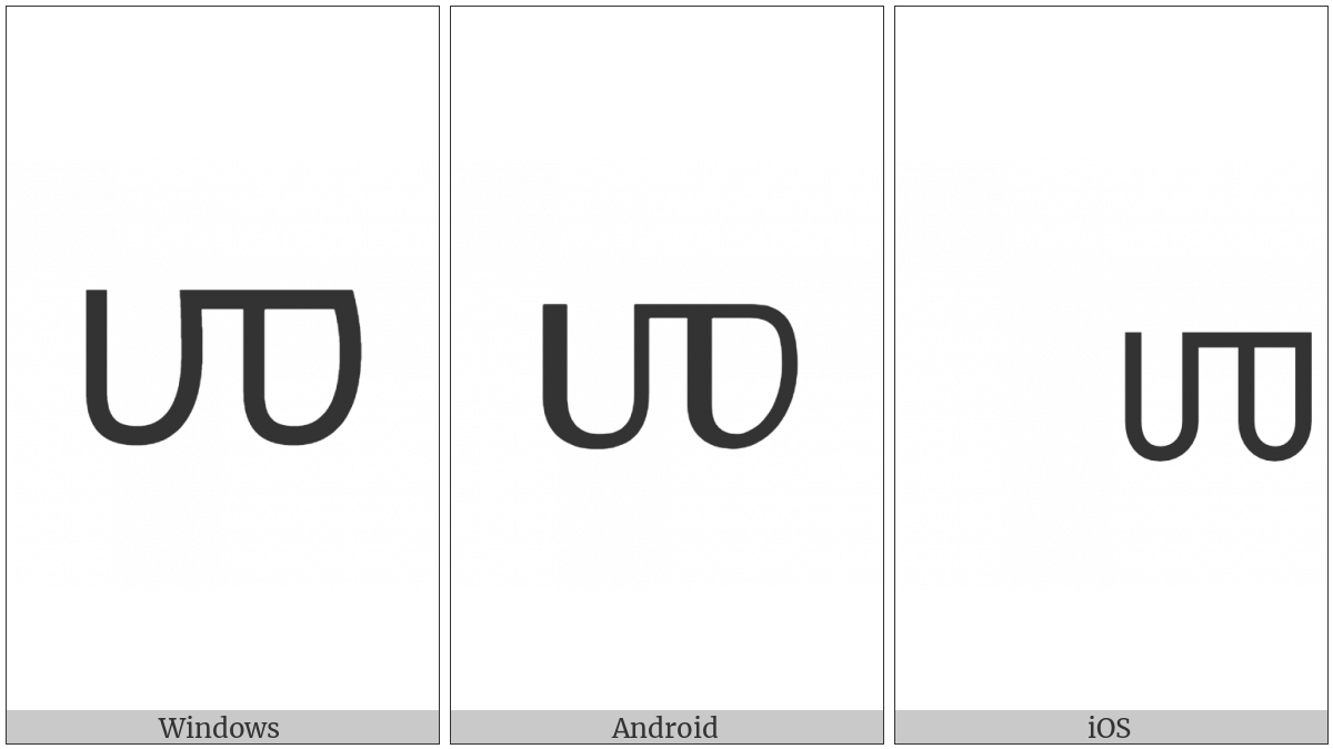 Tamil Letter Sha on various operating systems