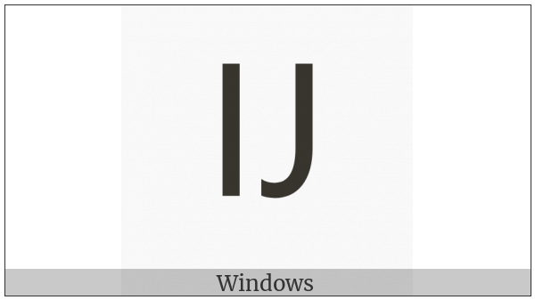Latin Capital Ligature Ij on various operating systems
