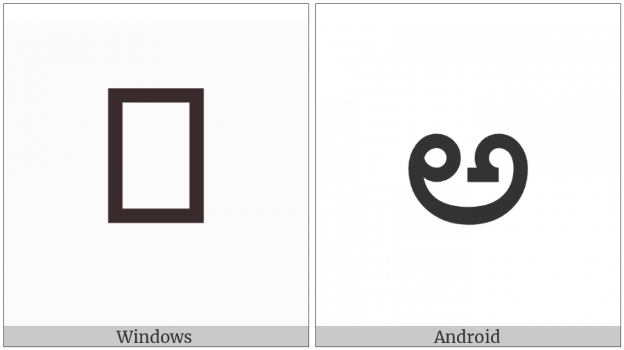Telugu Letter A on various operating systems