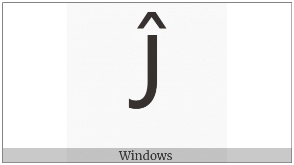 Latin Capital Letter J With Circumflex on various operating systems