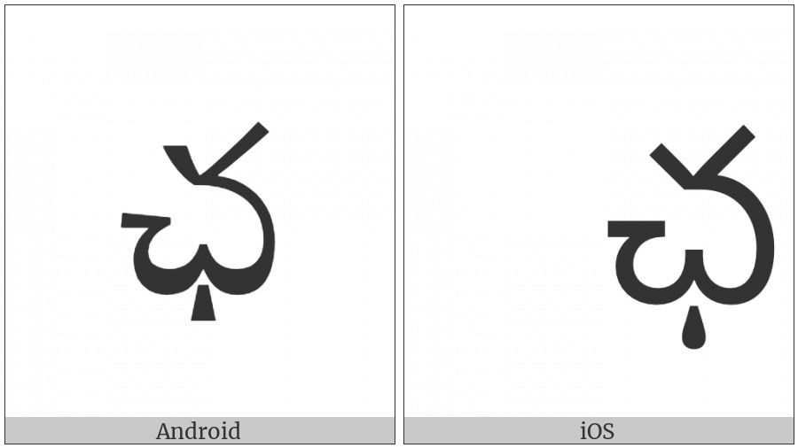 Telugu Letter Cha on various operating systems