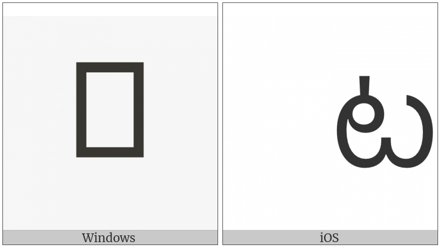 Telugu Letter Tta on various operating systems