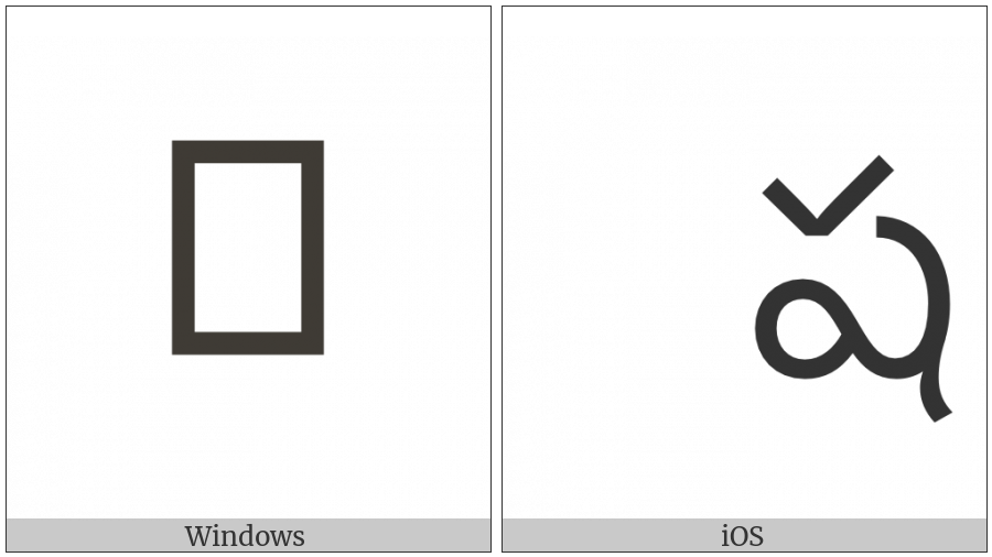Telugu Letter Ssa on various operating systems