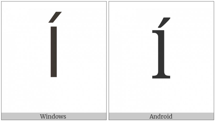 Latin Small Letter L With Acute on various operating systems
