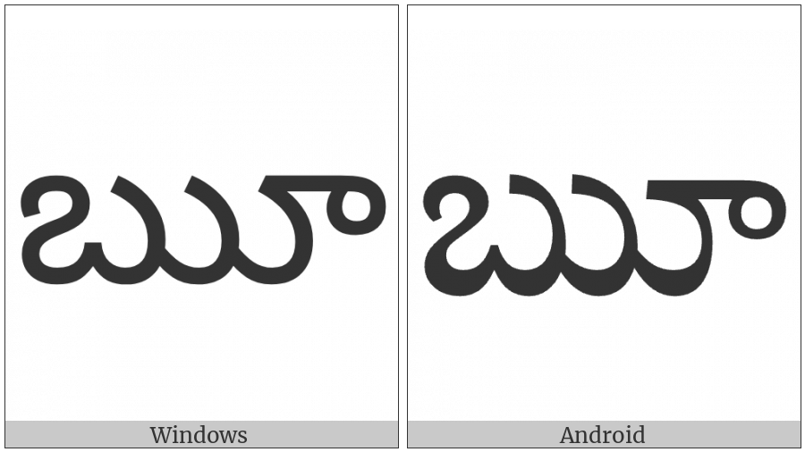 Telugu Letter Vocalic Rr on various operating systems
