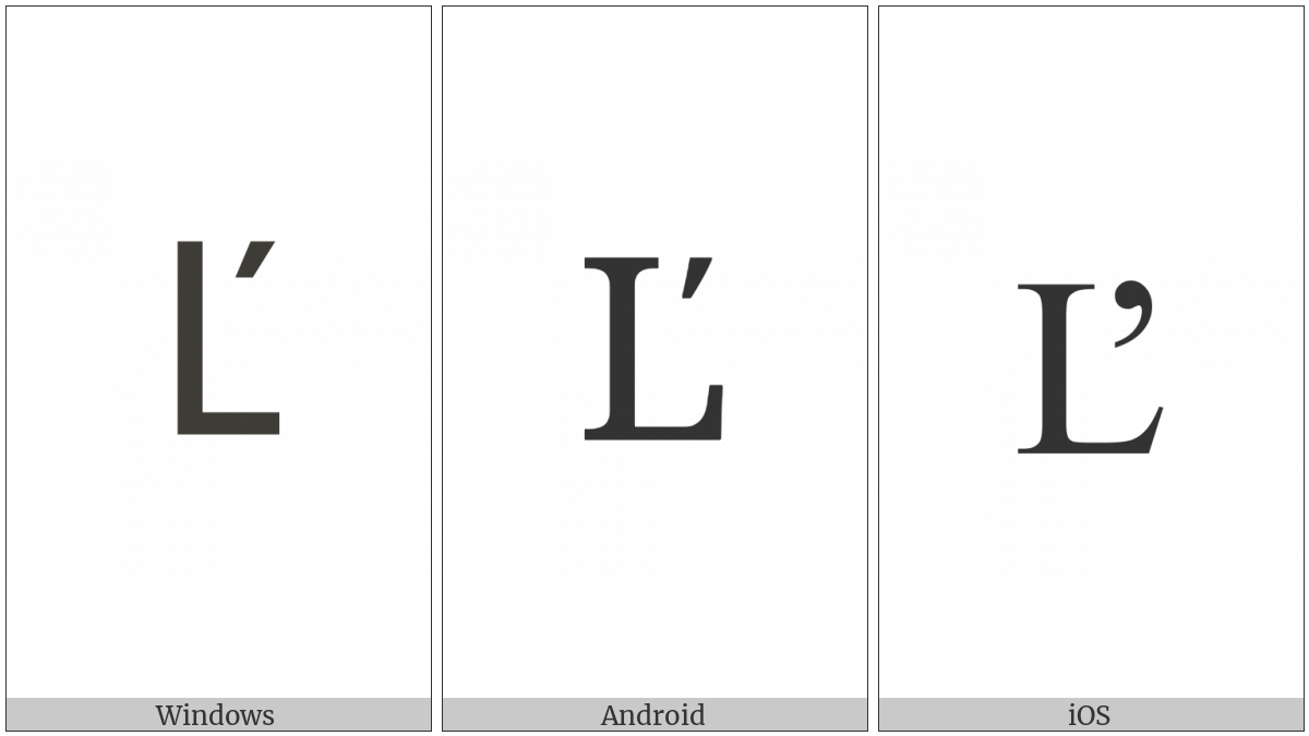 Latin Capital Letter L With Caron on various operating systems