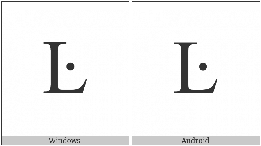 Latin Capital Letter L With Middle Dot on various operating systems