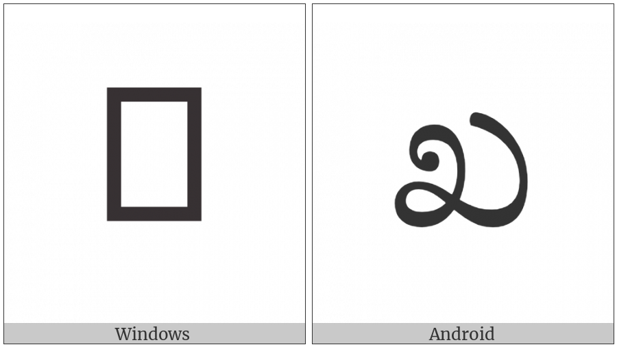 Kannada Letter Kha on various operating systems