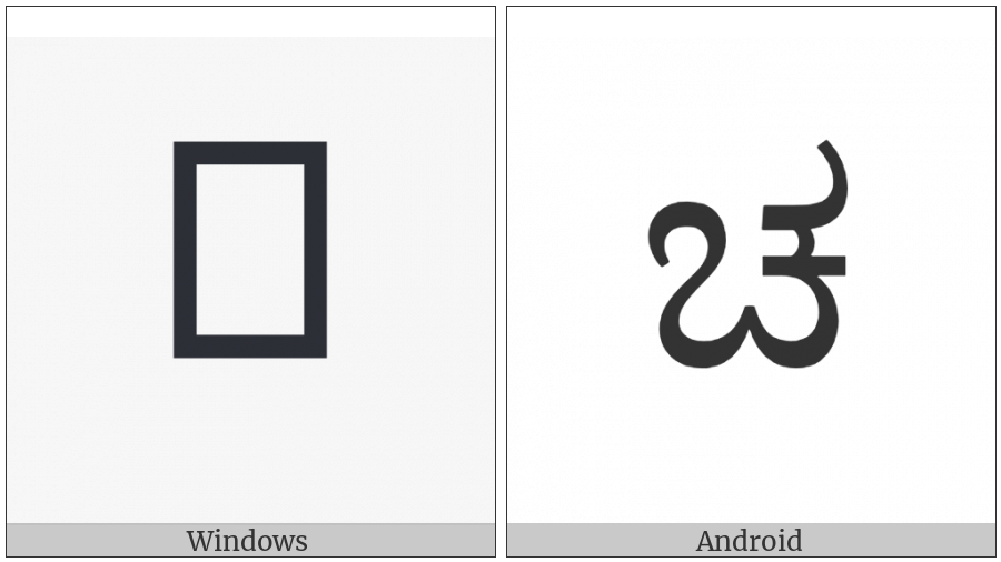 Kannada Letter Ca on various operating systems