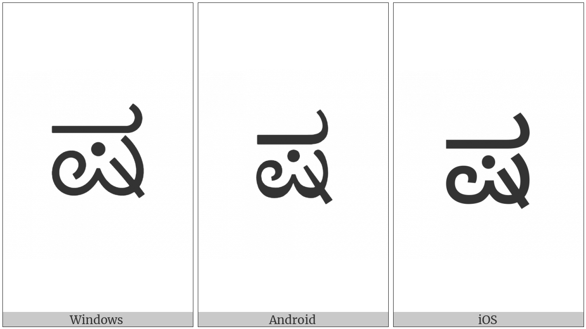 Kannada Letter Ssa on various operating systems