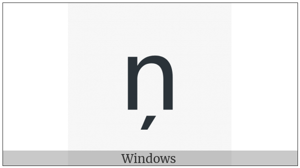 Latin Small Letter N With Cedilla on various operating systems