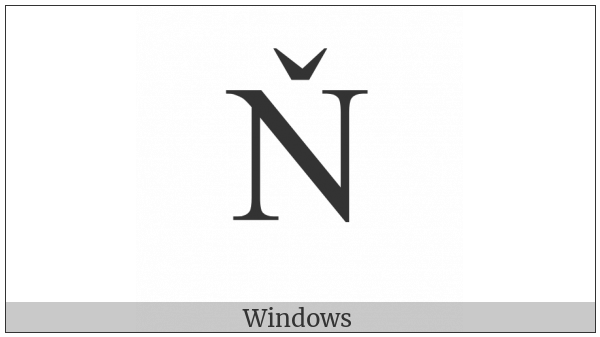 Latin Capital Letter N With Caron on various operating systems