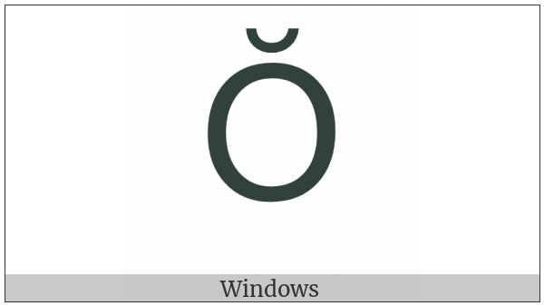 Latin Capital Letter O With Breve on various operating systems