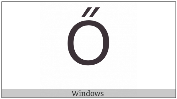 Latin Capital Letter O With Double Acute on various operating systems