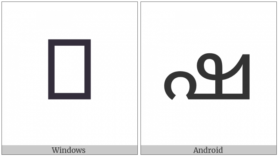 Malayalam Letter Ssa on various operating systems
