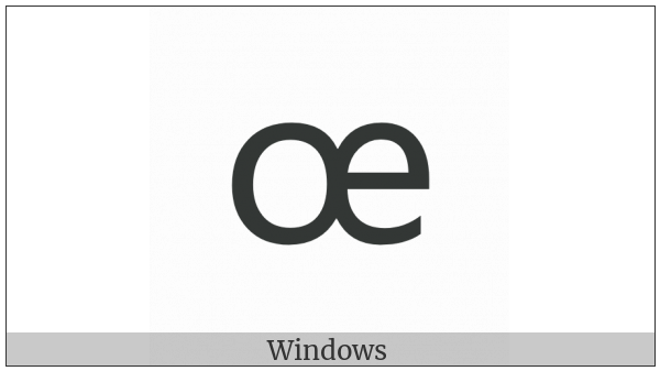 Latin Small Ligature Oe on various operating systems
