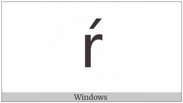 Latin Small Letter R With Acute on various operating systems
