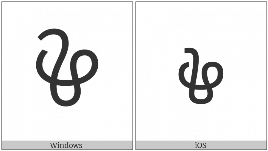 Malayalam Letter Chillu Lll on various operating systems