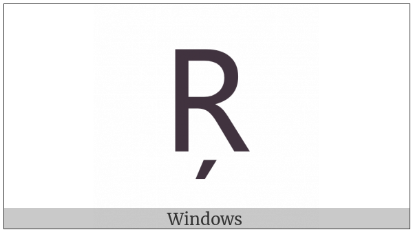 Latin Capital Letter R With Cedilla on various operating systems