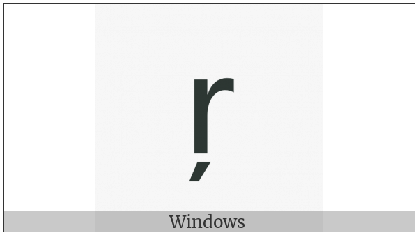 Latin Small Letter R With Cedilla on various operating systems