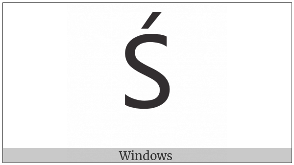 Latin Capital Letter S With Acute on various operating systems