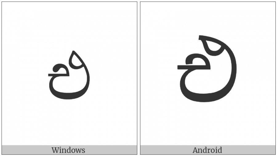 Sinhala Letter Eyanna on various operating systems