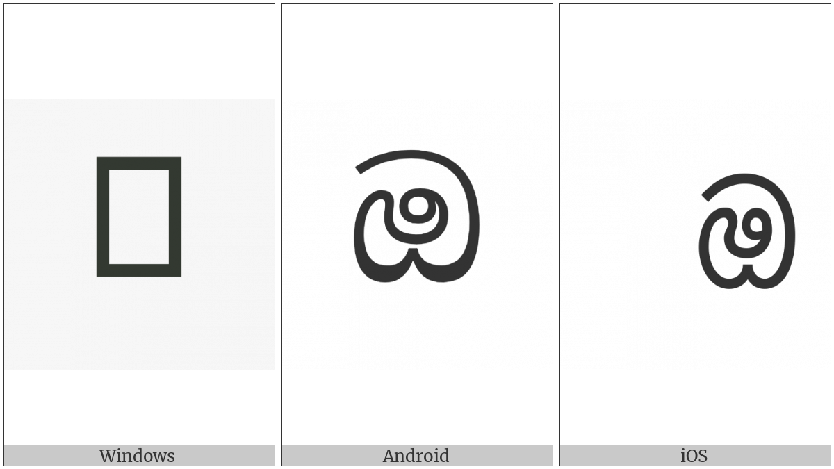 Sinhala Letter Oyanna on various operating systems