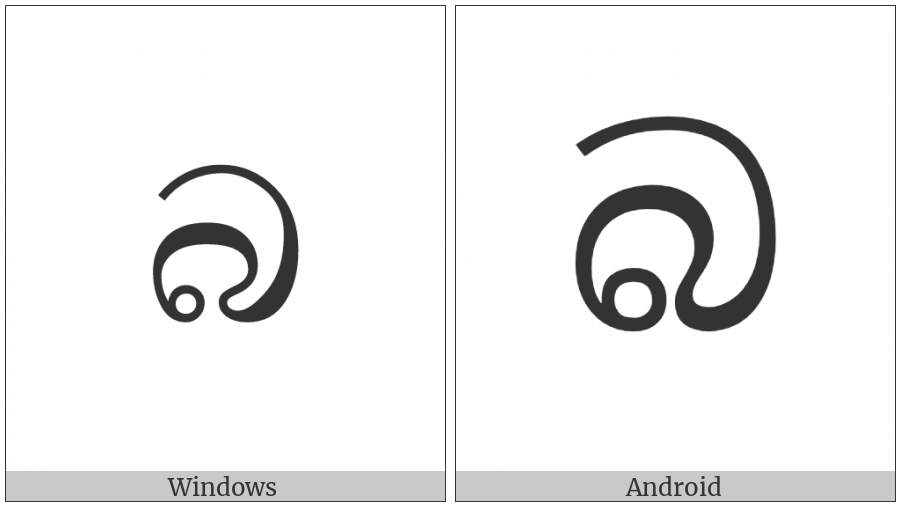 Sinhala Letter Alpapraana Bayanna on various operating systems