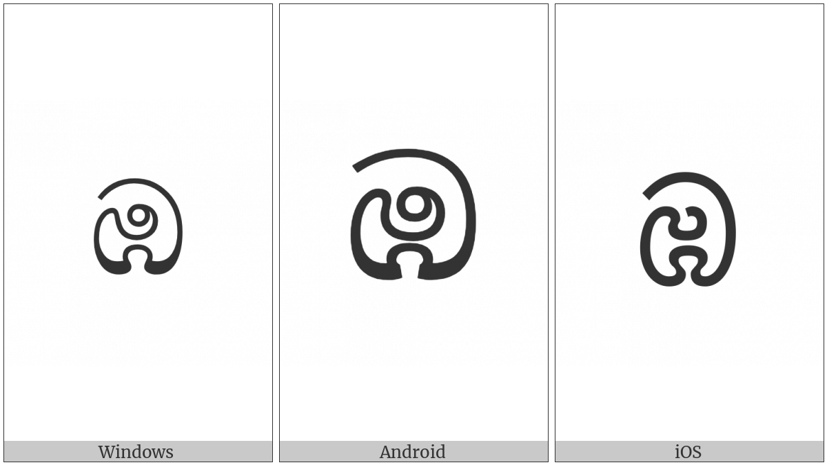 Sinhala Letter Amba Bayanna on various operating systems