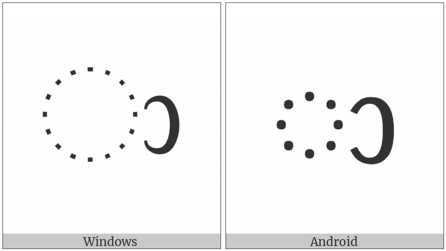 Sinhala Vowel Sign Aela-Pilla on various operating systems