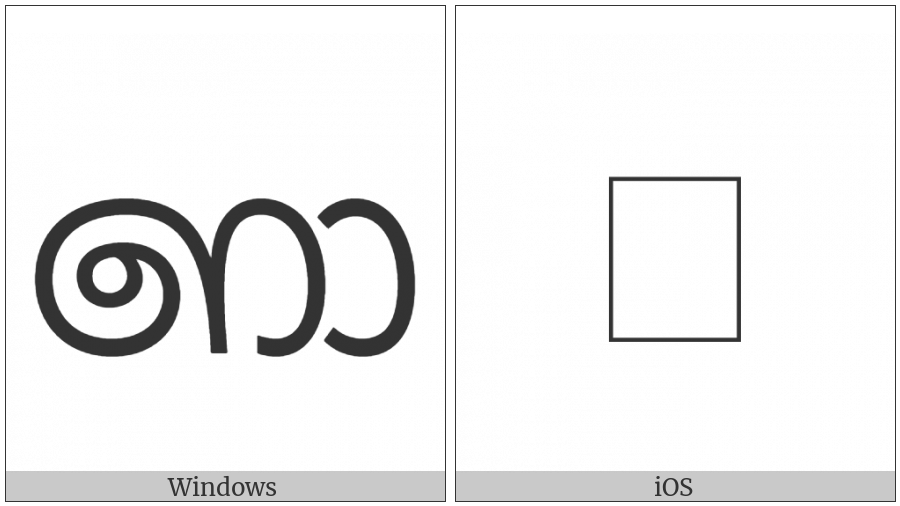 Sinhala Lith Digit Three on various operating systems