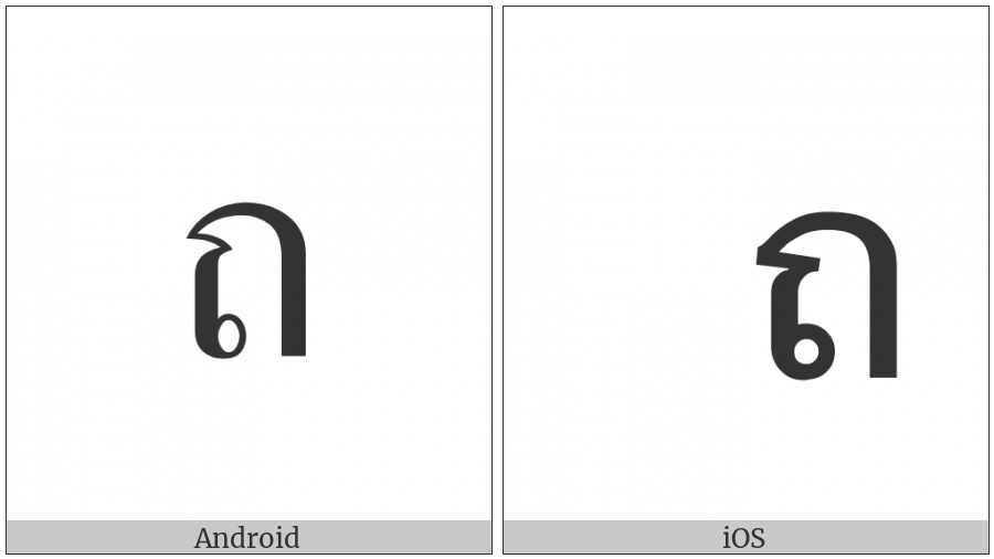Thai Character Tho Thung on various operating systems